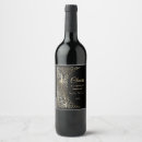 Recherche de art déco bouteilles vin étiquettes Noir et or