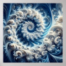Recherche de fractale bleue posters Tourbillon
