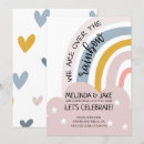 Zoek naar pastel rainbow baby shower invitations Over de regenboog