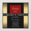 Recherche de black gold red anniversaire invitations Élégant