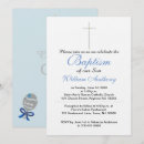 Recherche de gris bleu baptême invitations Élégant