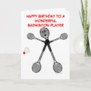 Zoek naar badminton speler kaarten Grappig