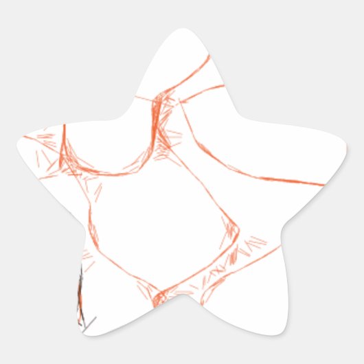 00010 abstracte kunst ster sticker (Voorkant)