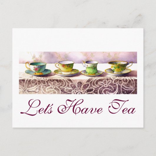 0001 Ligne de la carte postale Teacups (Devant)
