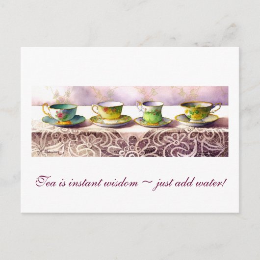 0001 Ligne de Teacups Astrid Alauda Carte postale (Devant)