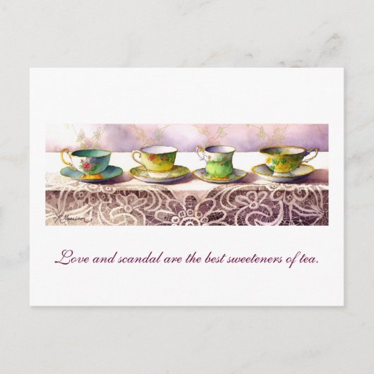 0001 Ligne de Teacups Henry Fielding Carte postale (Devant)