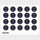 0001 Pinstripe Azul-Blanco Ronde Sticker (Vel)