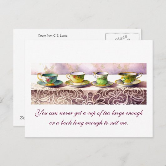 0001 Rangée de Teacups C.S. Carte postale Lewis (Devant / Derrière)