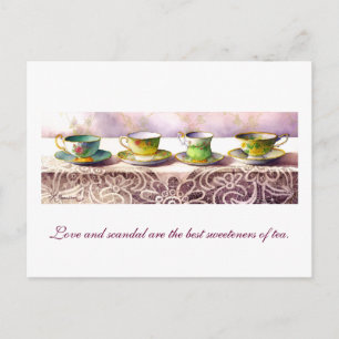 0001 Rij van Teacups Henry Fielding Briefkaart