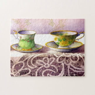 0001 Teacups op Lace Puzzle Legpuzzel