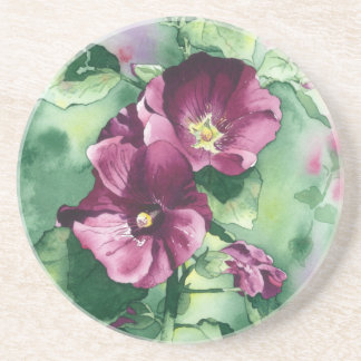 0007 Dorothy's Hollyhocks Sandstone Onderzetter