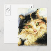 0010 Calico Cat Briefkaart (Voorkant / Achterkant)