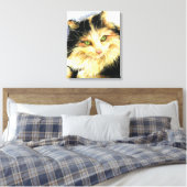 0010 Calico Cat Canvas Afdruk (Insitu (Slaapkamer))