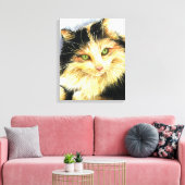 0010 Calico Cat Canvas Afdruk (Insitu (Woonkamer))