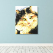 0010 Calico Cat Canvas Afdruk (Insitu (Houten vloer))