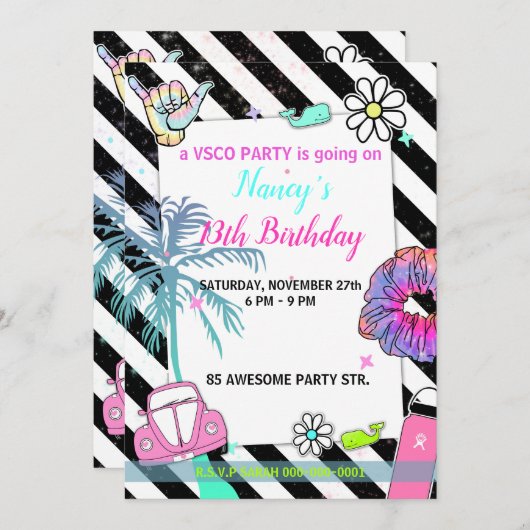 001 Feestje voor tienermeisjes vsco trend thema Kaart (Voorkant / Achterkant)