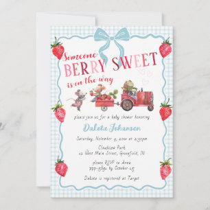 001 Hemelsblauw Gingham Bessie Zoete Boerderij Bab Kaart