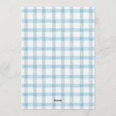 001 Sky Blue Plaid Koala 1st Birthday Invitation (Dos)