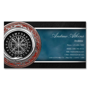 [001] Vegvisir - Viking Silver Magic Runass Magnetisch Visitekaartje