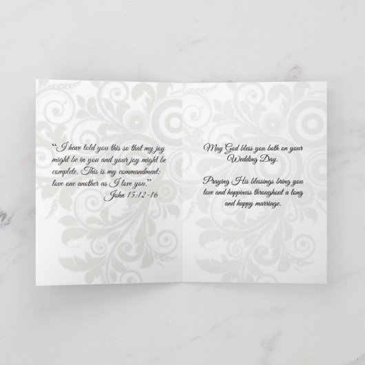 0025 Catholic Wedding Kaart w/scripture & versvorm (Binnen)