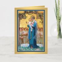 0026 Carte de vœux Vierge Marie avec poème