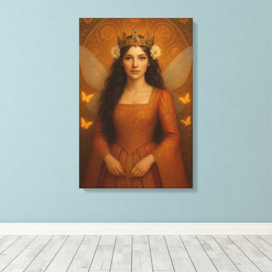 002_A fairy princess in burnt orange. Canvas Afdruk (Insitu (Houten vloer))