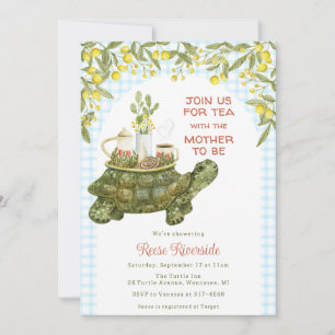 002 Cerulean Blue Tuin Thee Schildpad Baby Shower Kaart