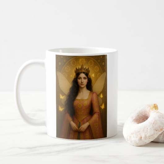 005_A fairy princess in rose pink. Koffiemok (Met donut)