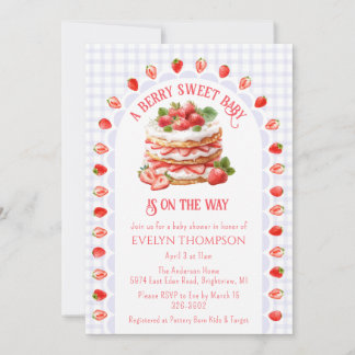 005 Iris Paarse Aardbei Shortcake Baby Shower Kaart
