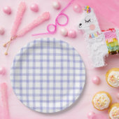 005 Iris Violet Gingham L Assiettes en Papier (Fête)