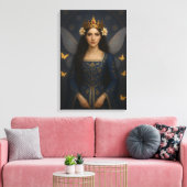 006_A fairy princess in royal blue. Canvas Afdruk (Insitu (Woonkamer))