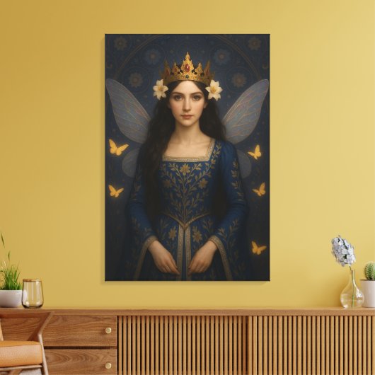 006_A fairy princess in royal blue. Canvas Afdruk (Insitu (Woonkamer))