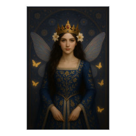 006_A fairy princess in royal blue. Perfect Poster