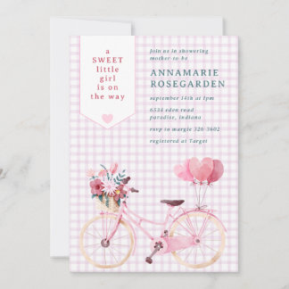 006 Wijn Paarse Zoete Bloemige Meisjesfiets Baby S Kaart