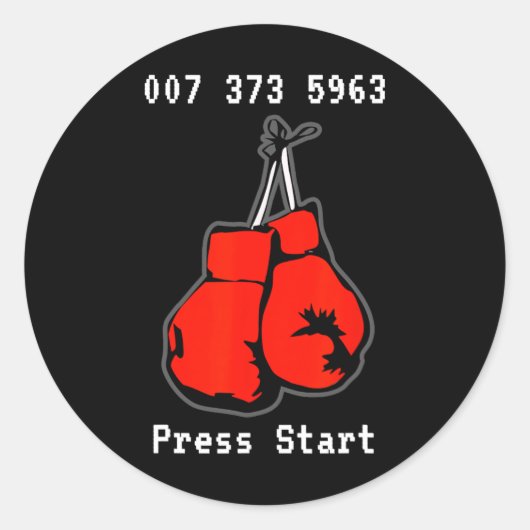 007 373 5963 The Dream Fight Video Game Code Boxin Ronde Sticker (Voorkant)