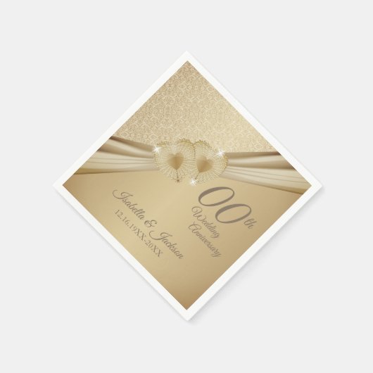 00e Gold Wedding-Jubileum Servet (Hoek)