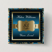 00e verjaardag | Blauw en goud Vierkante Button 5,1 Cm (Voorkant)