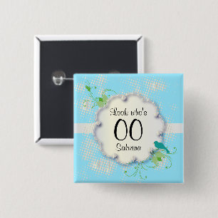 00e verjaardag DIY Text Pinback Button
