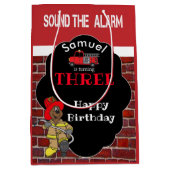 00e verjaardag - Geluid het Alarm - Vuurman Medium Cadeauzakje (Voorkant)