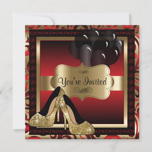 00e verjaardag | Uitnodiging op hoge niveau voor r (Voorkant)