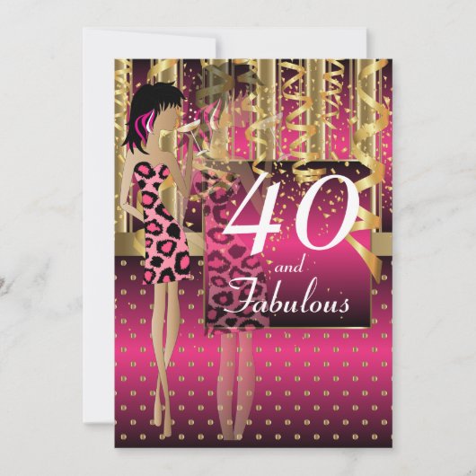 00ste Verjaardag Meisje Cocktail Party | Heet Roze Kaart (Voorkant)