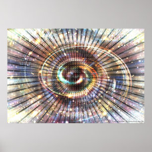 010010101001010101 (deel 2) Code Binaire Cybersp Poster