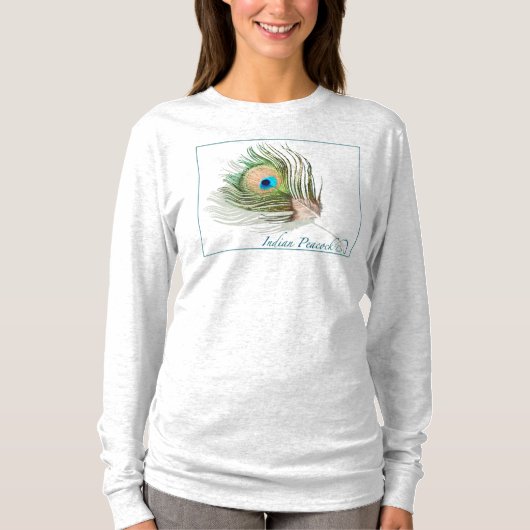 0101 Peacock Hanes Nano Long Sleeve T-Shirt (Voorkant)