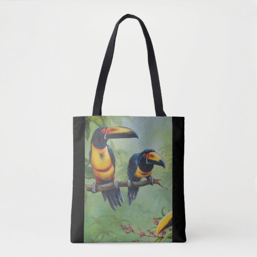 0108 - Sac fourre-tout d'oiseaux tropicaux (Devant)