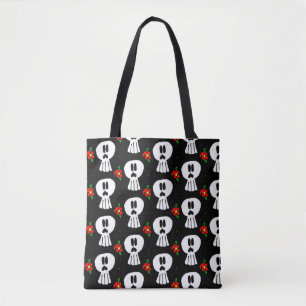 0109 - Schedels en bloemen Canvas tas