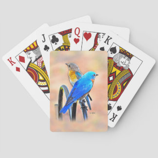 010 cartes de jeu d'amour d'oiseau bleu