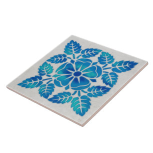 010 Conception de carreaux bleus en céramique vint