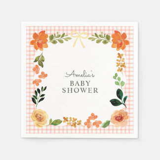 011 Terracotta Bloemenkleed Baby Shower Servet