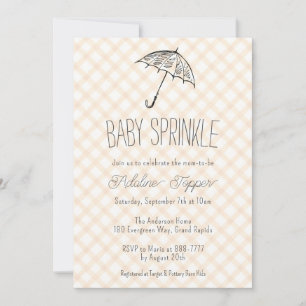 012 Parapluie Moderne Invitation Gingham Baby Spri
