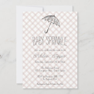 013 Chocolade Paraplu Gingham Baby Sprinkle Kaart